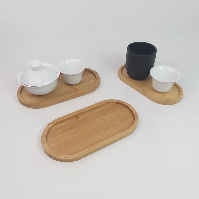 Natural Solid Wood Tray Japanese Style Round Dessert Plate Snack Fruit Dish Wooden Tableware Kitchen Food Serving Platter Zpaxo