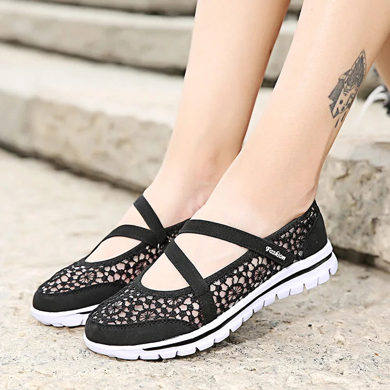Woman Mesh Flats 2023 Women Fashion Breathable Vulcanized Women's Zpaxo