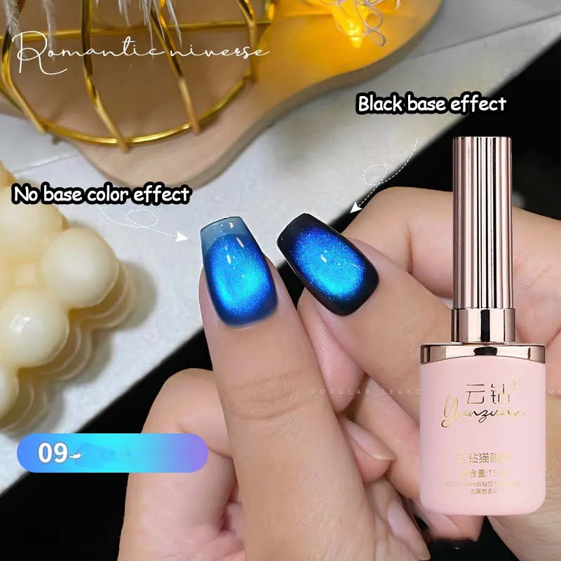 Colorful Cat's Eye Gel Double-light Romantic Universe Nail Polish UV Zpaxo 09