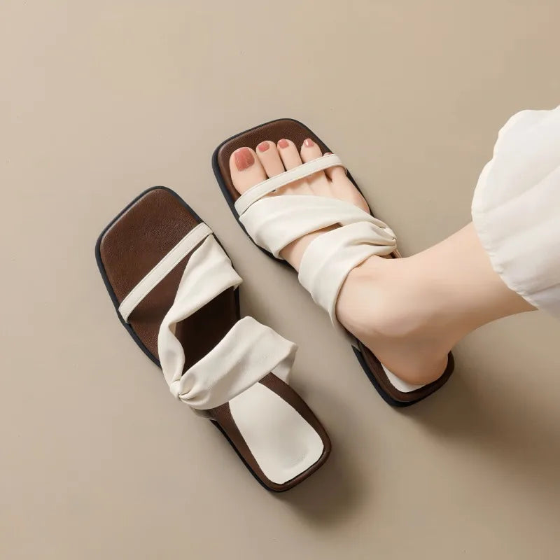 Beach Square Open Toe Comfortable Fashionable Casual Vintage Soft Zpaxo
