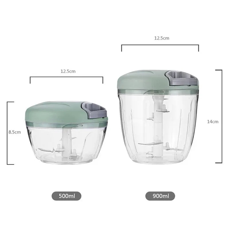 500/900ML Manual Meat Mincer Garlic Chopper Rotate Garlic Press Crusher Vegetable Onion Cutter Kitchen Cooking Accessories Zpaxo
