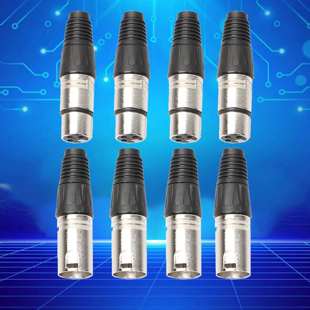 8pcs Zinc Alloy Case XLR 3 Pin Male Female Audio Adapter Plug Connector for Mic Zpaxo