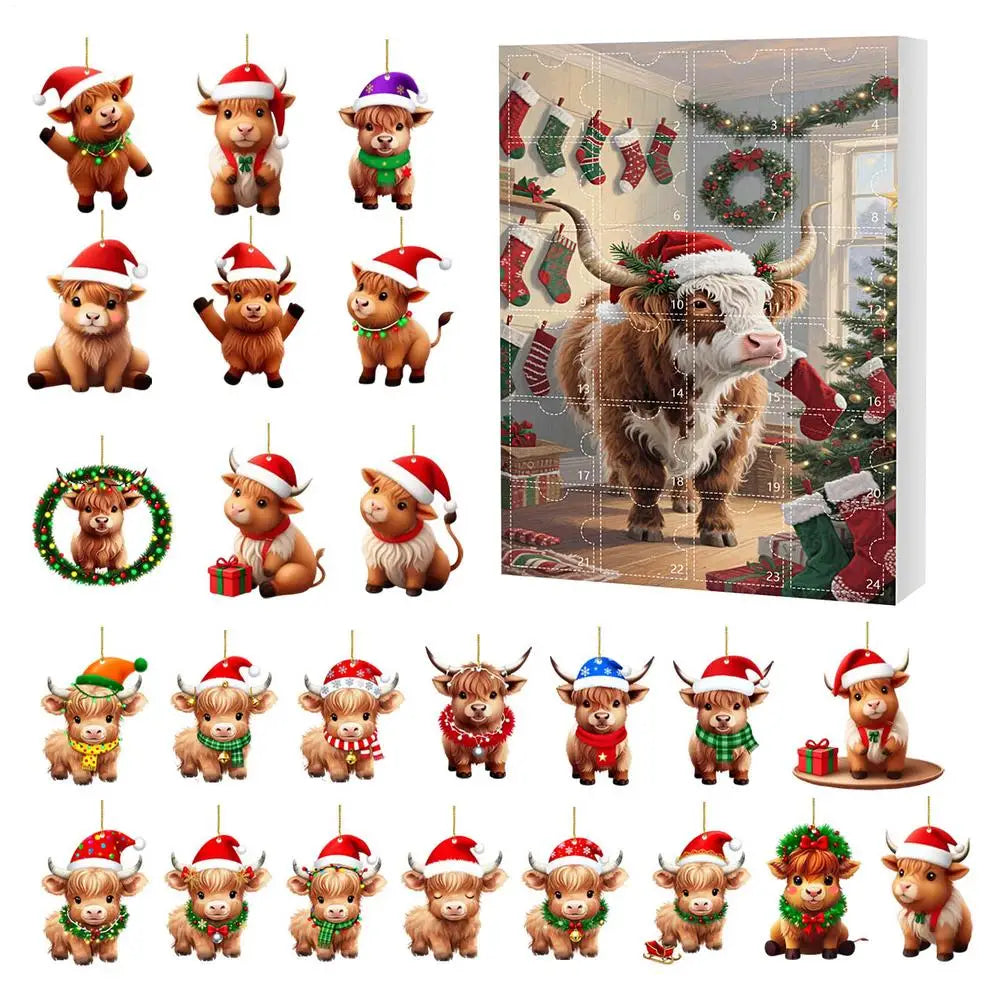 2025 Christmas Advent Calendar 24 Days Countdown 2D Acrylic Highland