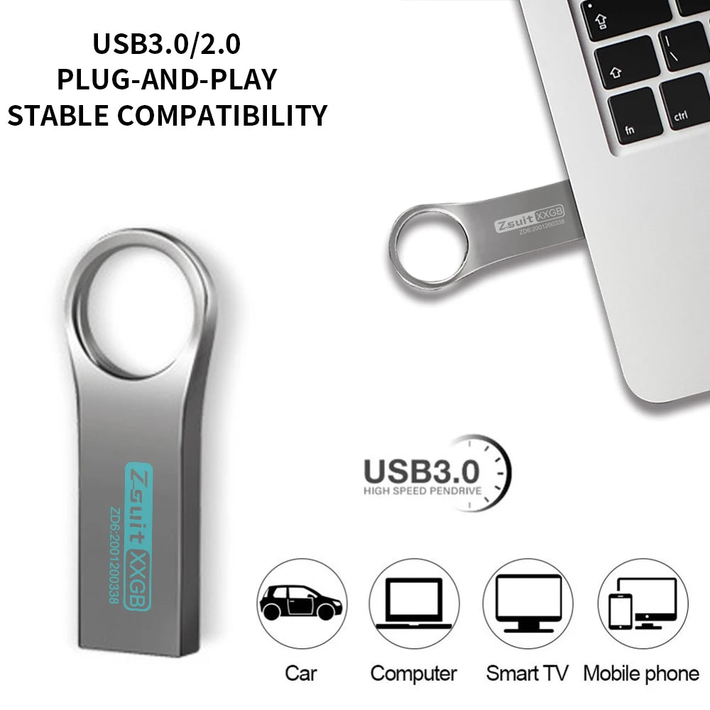 Zsuit 10Pcs/lot Custom Logo Metal Pendrive 128GB USB Flash Drive 4GB 8GB 16GB Storage Stick Gifts Memory Key Waterproof U disk Zpaxo