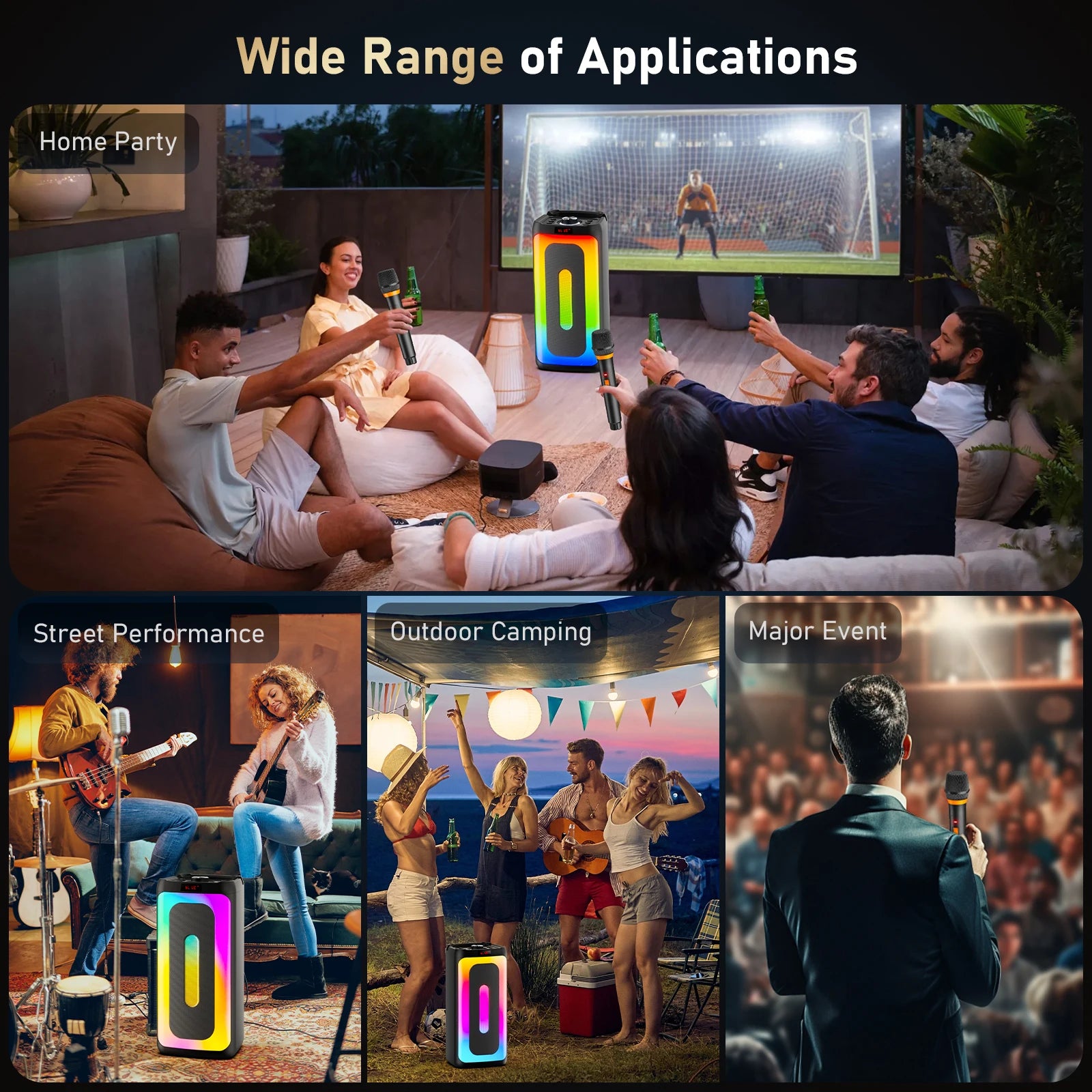 T25 Karaoke Machine Adult Bluetooth Speaker Microphone Home Party
