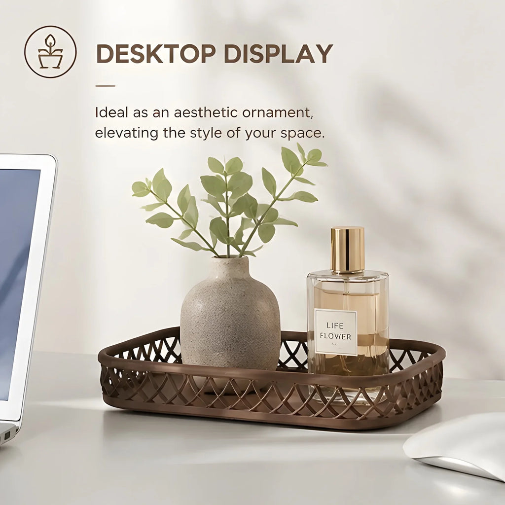 Nordic Lattice Desktop Storage Tray Minimalist Cosmetic Organizer