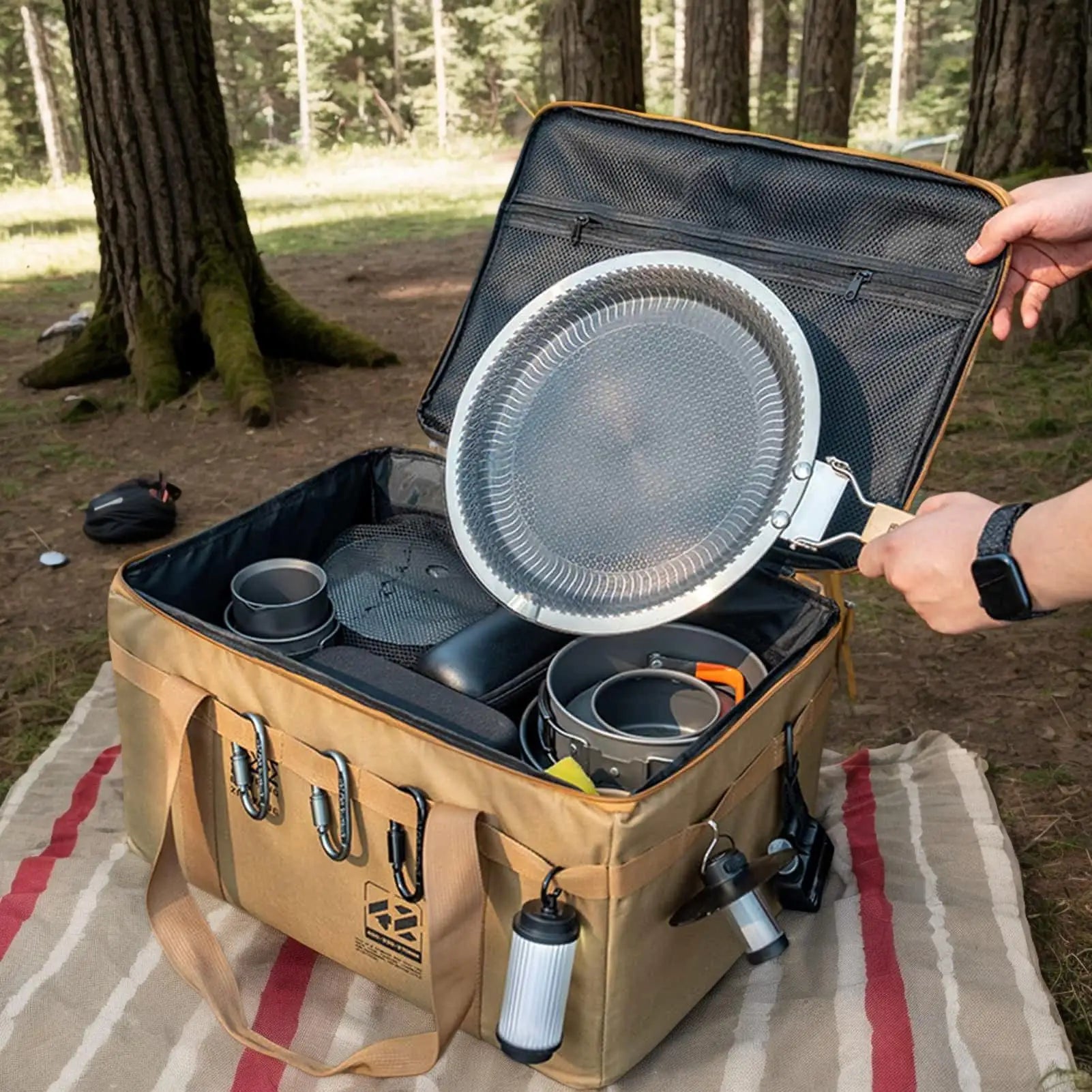 Outdoor Folding Storage Box BBQ Camping Equipment Tableware