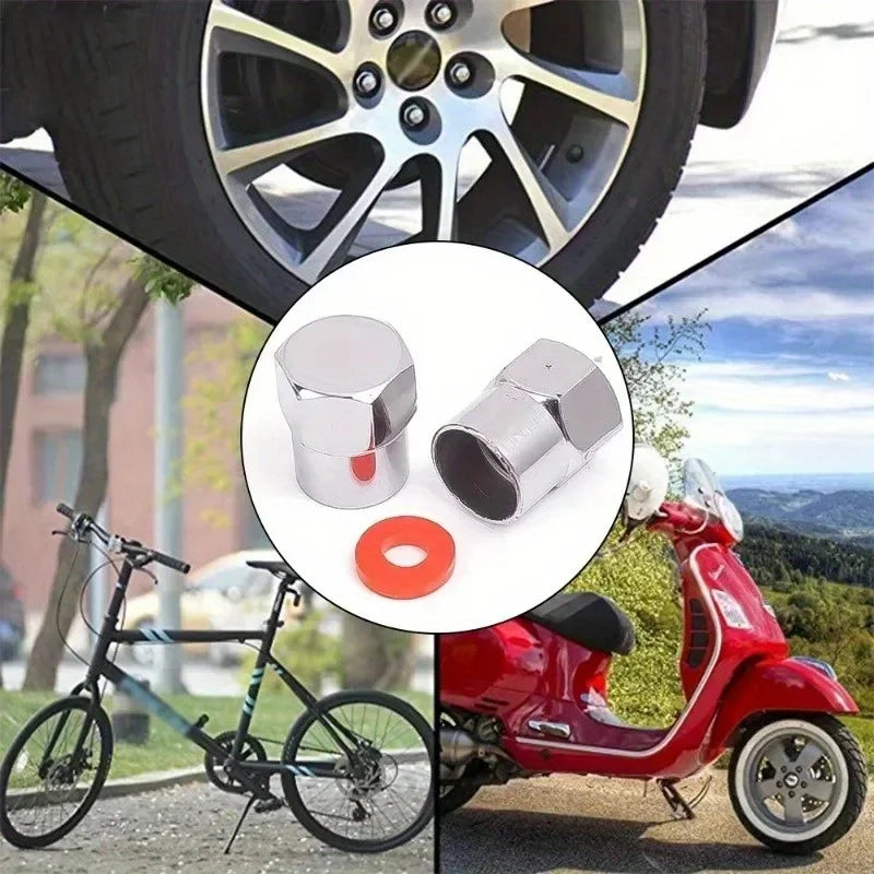 40-Pack Chrome Tire Valve Stem Caps with O-Ring – Universal Fit