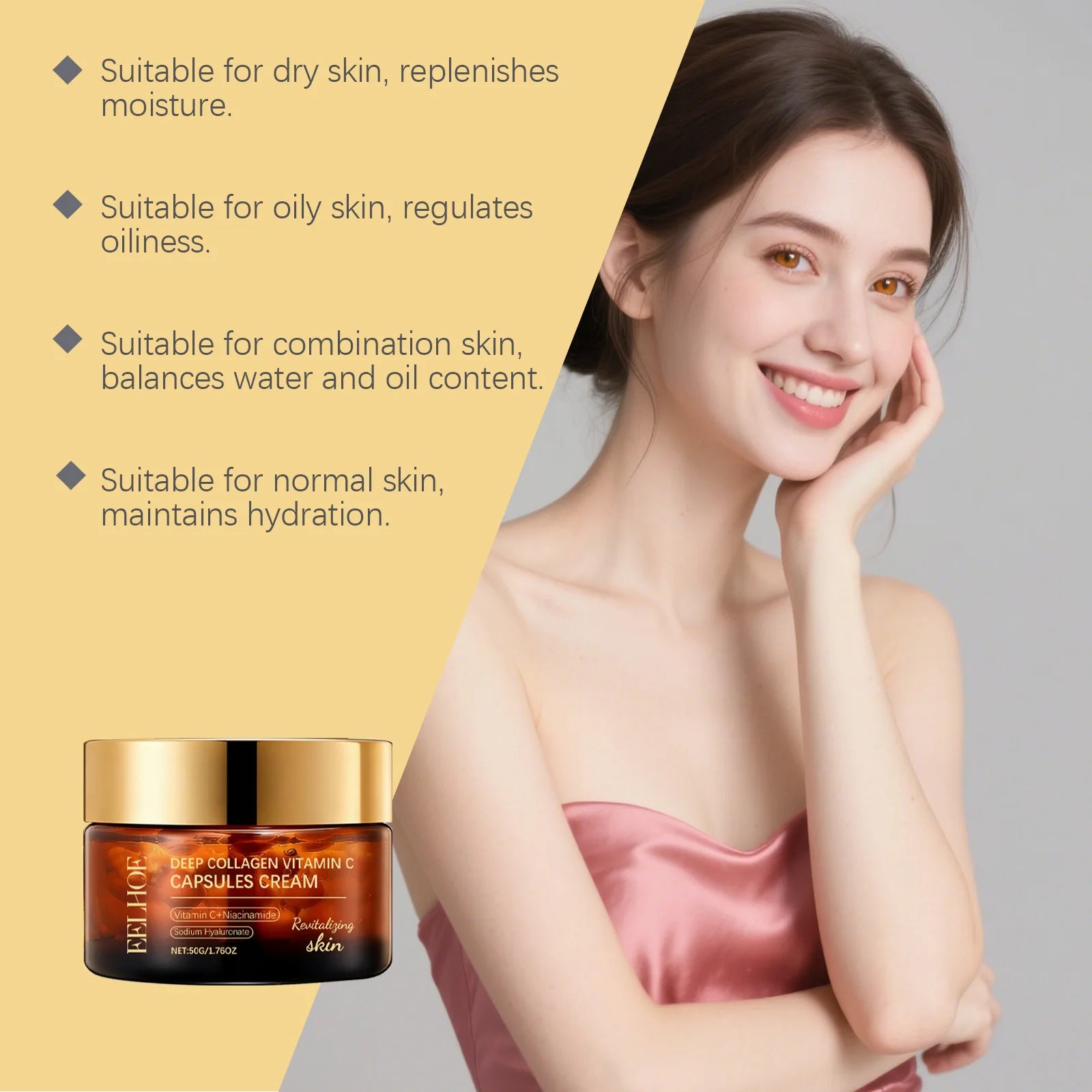 Collagen Vitamin C Capsule Cream Day Night Brightening Serum Infused Zpaxo