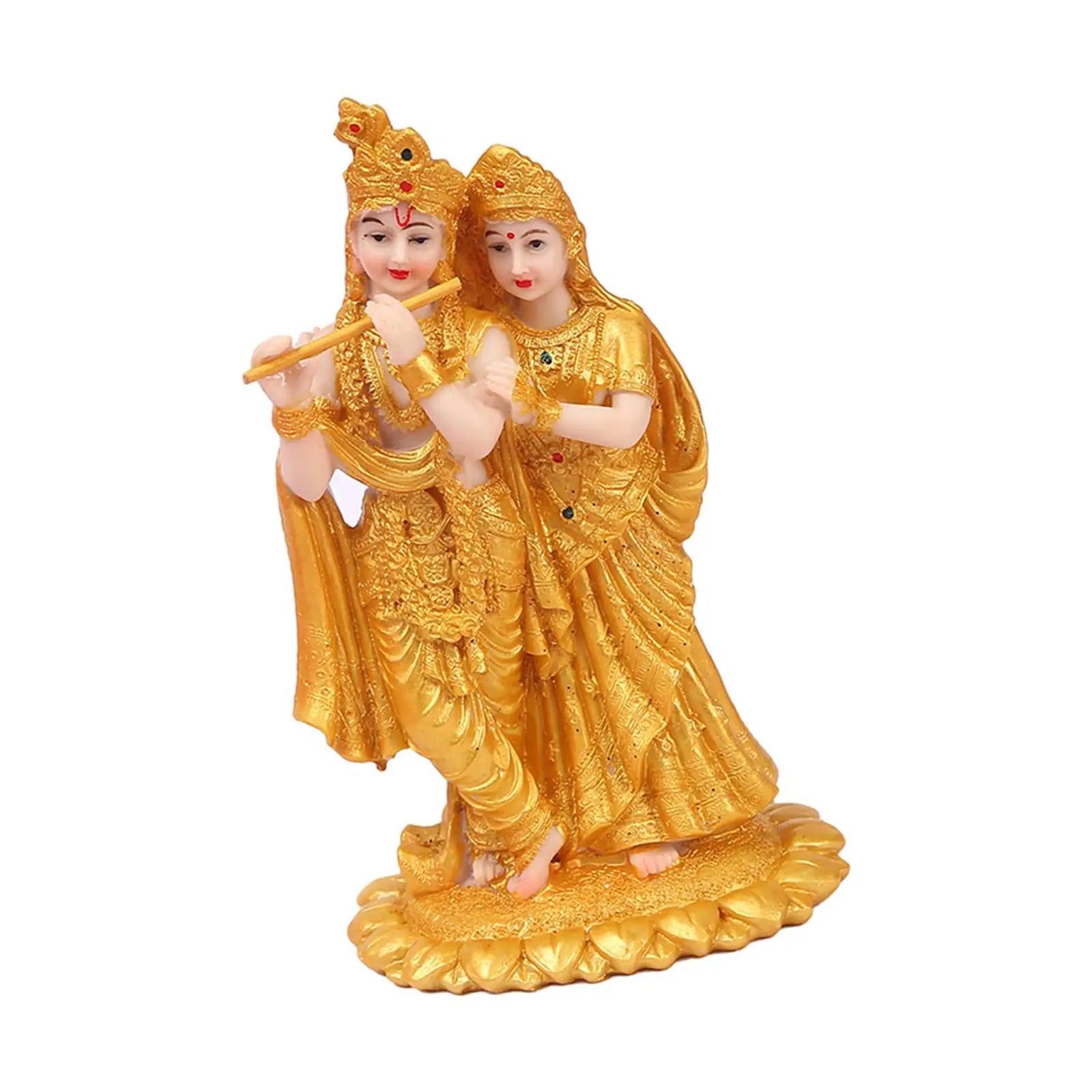 Radha Krishna Figurine Statue – 7.4" Hindu Resin Idol Decor Religious Figurine Zpaxo Default Title