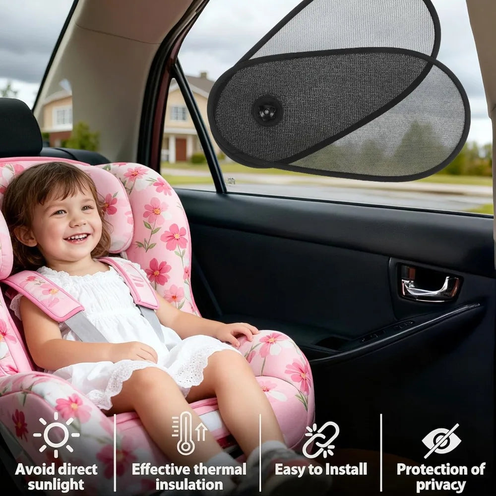 Breathable Mesh Car Window Shade – UV Sun Blocker + Suction Cups