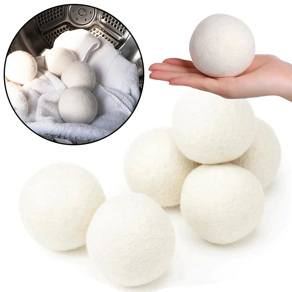 Reusable Wool Dryer Balls – Reduce Static & Drying Time (3/6/9 Pack)