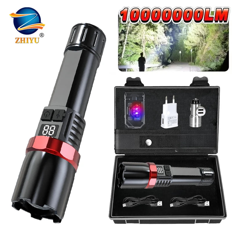 USB-C Rechargeable Zoomable LED Tactical Flashlight – 3-Mode