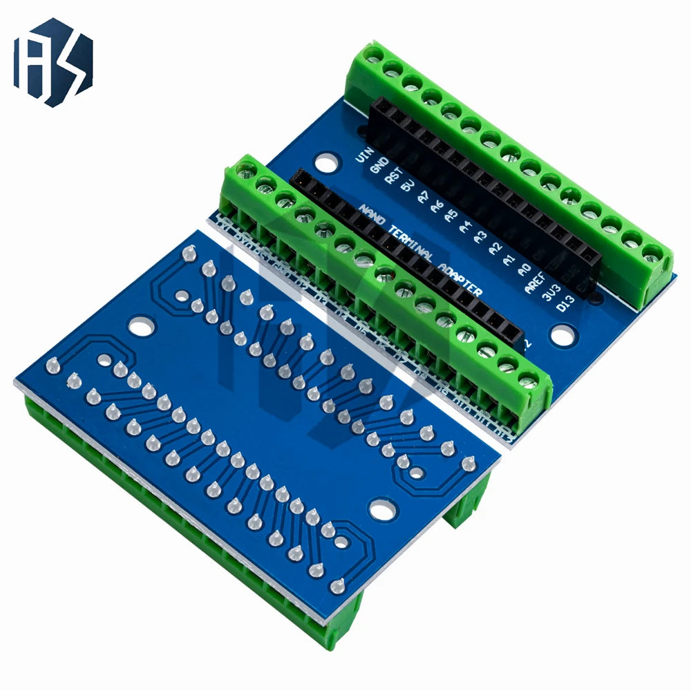Nano V3.0 Expansion Shield – Full I/O Pin Breakout Board with 5A High-Current Terminal Blocks, 3.3V/5V Logic Selector Zpaxo