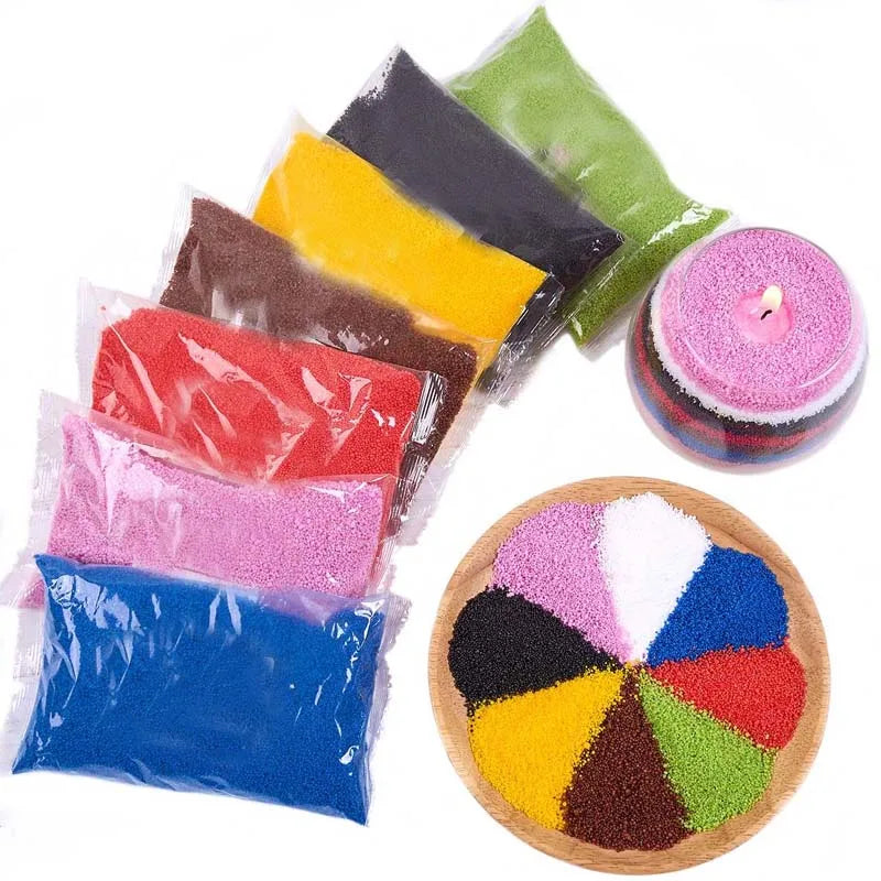 50G Colorful Pearl Candle Set and 5PCS Candle Wicks- Sand Wax, Pearl Candle Wax, for Candle Making, Wedding, Party Handcraft Zpaxo