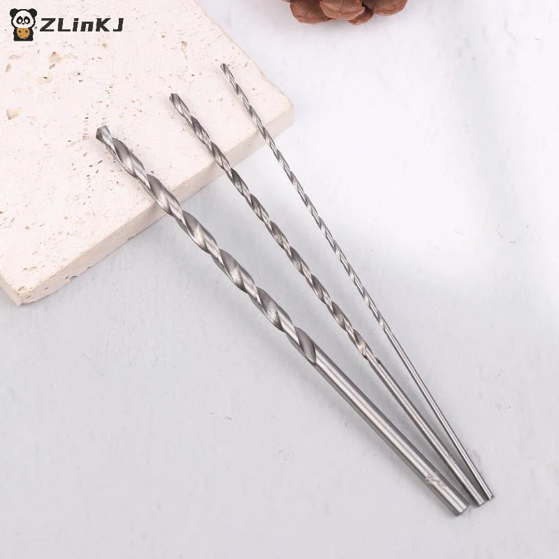 ▶5Pcs 2mm 3mm 3.5mm 4mm 5mm Twist Drill Bit Kit For Wood Plastic Alloy Metal Woodworking Deep Hole Drilling Zpaxo