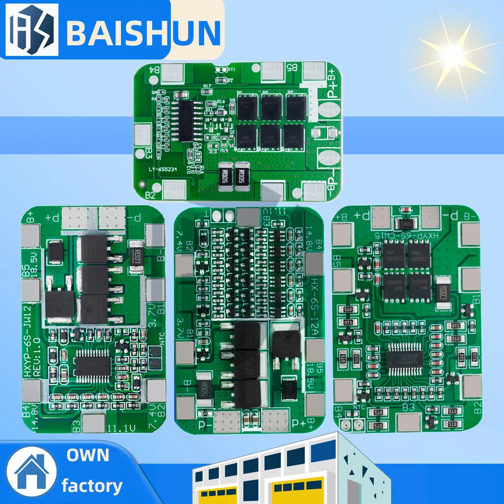 6S 12A 25A 24V 25 2V PCB BMS Protection Board 18650 Li-ion Lithium Zpaxo