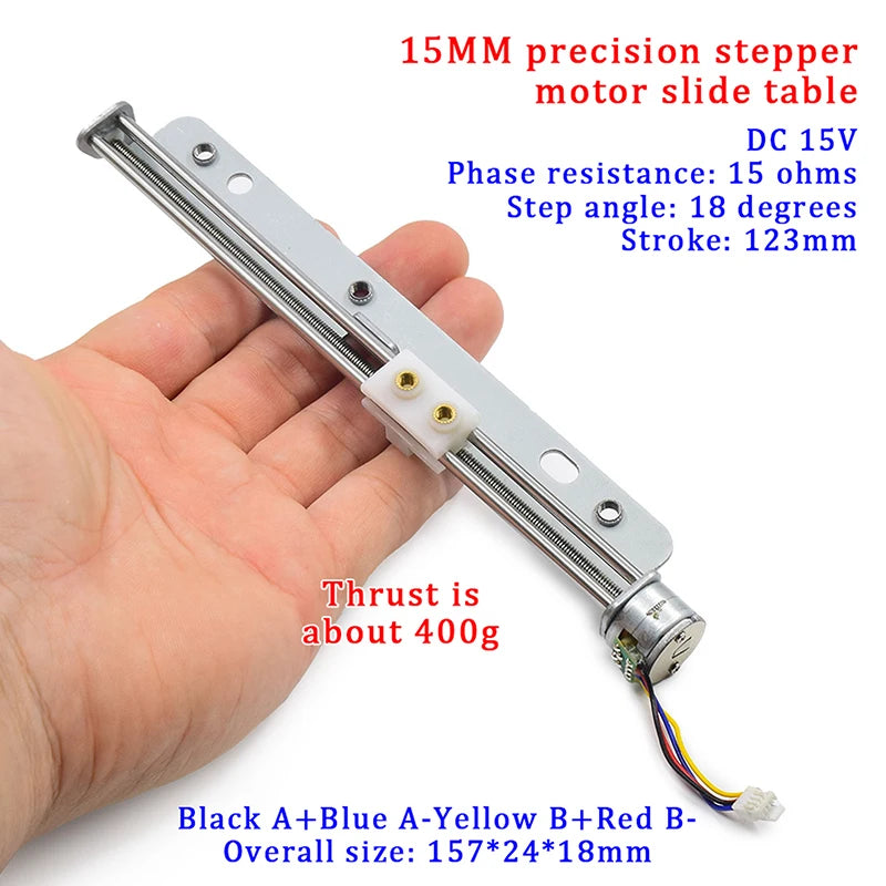 1Pcs 123mm Linear Actuator Micro 15mm Linear Stepping Motor With Nut Two-phase Four-wire Stepper Motor DIY 3D Printer Zpaxo