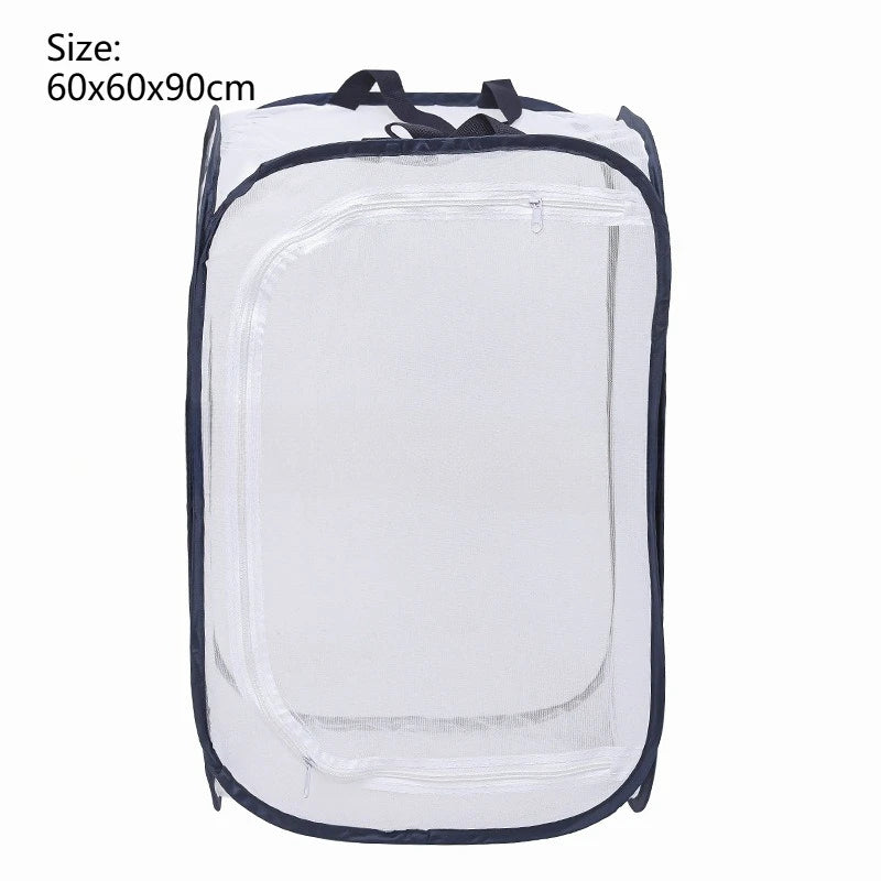 Outdoor Folding Insect Breeding Cage Butterfly Cage Hatchable Mesh Breathable Light Transmitting Insect Observation Box Cage Zpaxo BlackEdgeWhiteNet L