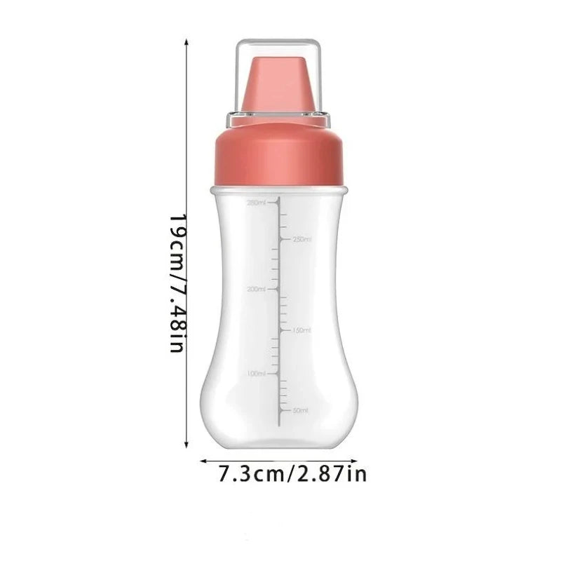 New 5-hole Squeezing Sauce Bottle Dustproof 350ml Plastic Bottle Food Grade PP with Scale Salad Bottle Kitchen Supplies Zpaxo