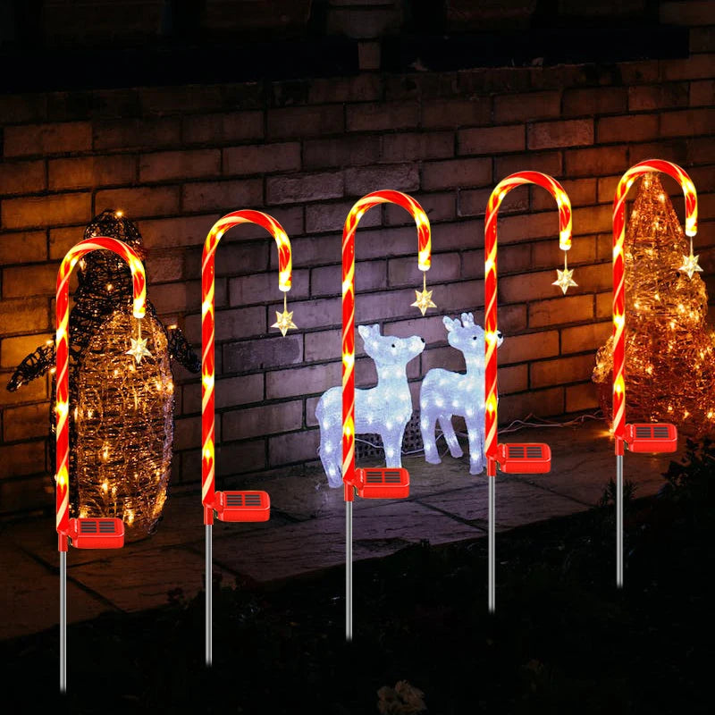 Solar Christmas Decorative Light LED Garden Festival Red Walking Zpaxo