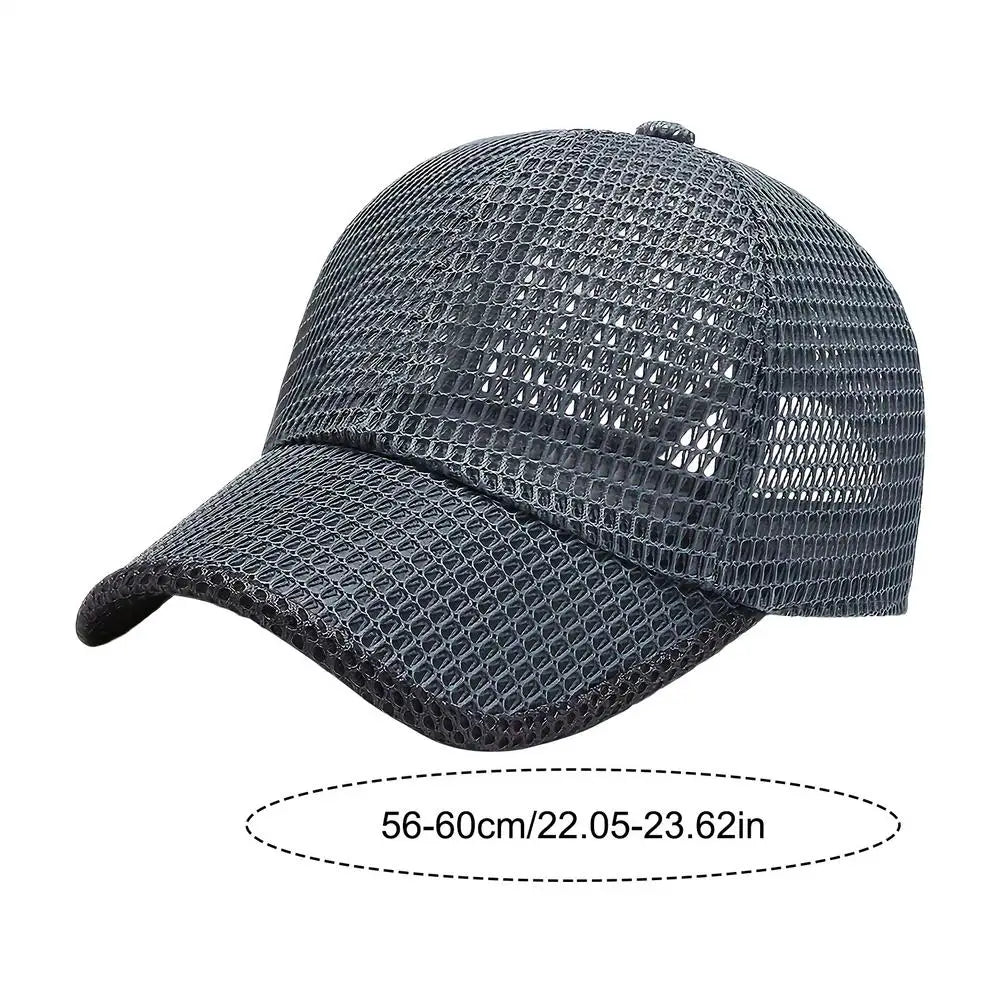 Mesh Baseball Caps Breathable Summer Caps Dad Hat Outdoor Fishing Hats for Men Women Outdoor Sports Hiking Walking sport Hats Zpaxo Dark Gray