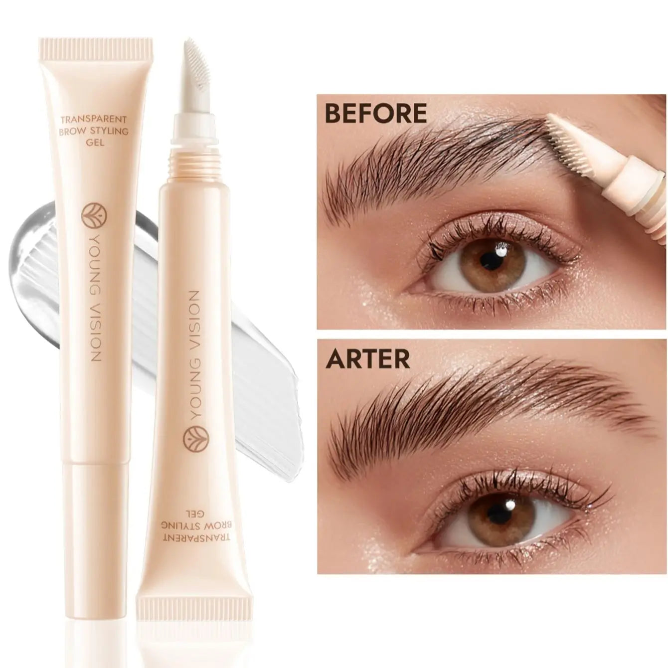Clear Eyebrow Gel – Lightweight, non-flaky formula with micro comb applicator for even coverage, natural texture, and perfect br Zpaxo Transparent