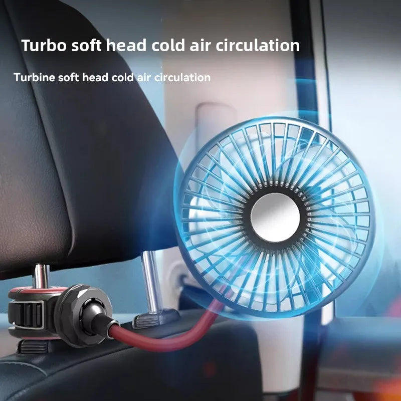 USB Car Fan 360° Swivel 3-Speed Air Circulator – All Vehicles