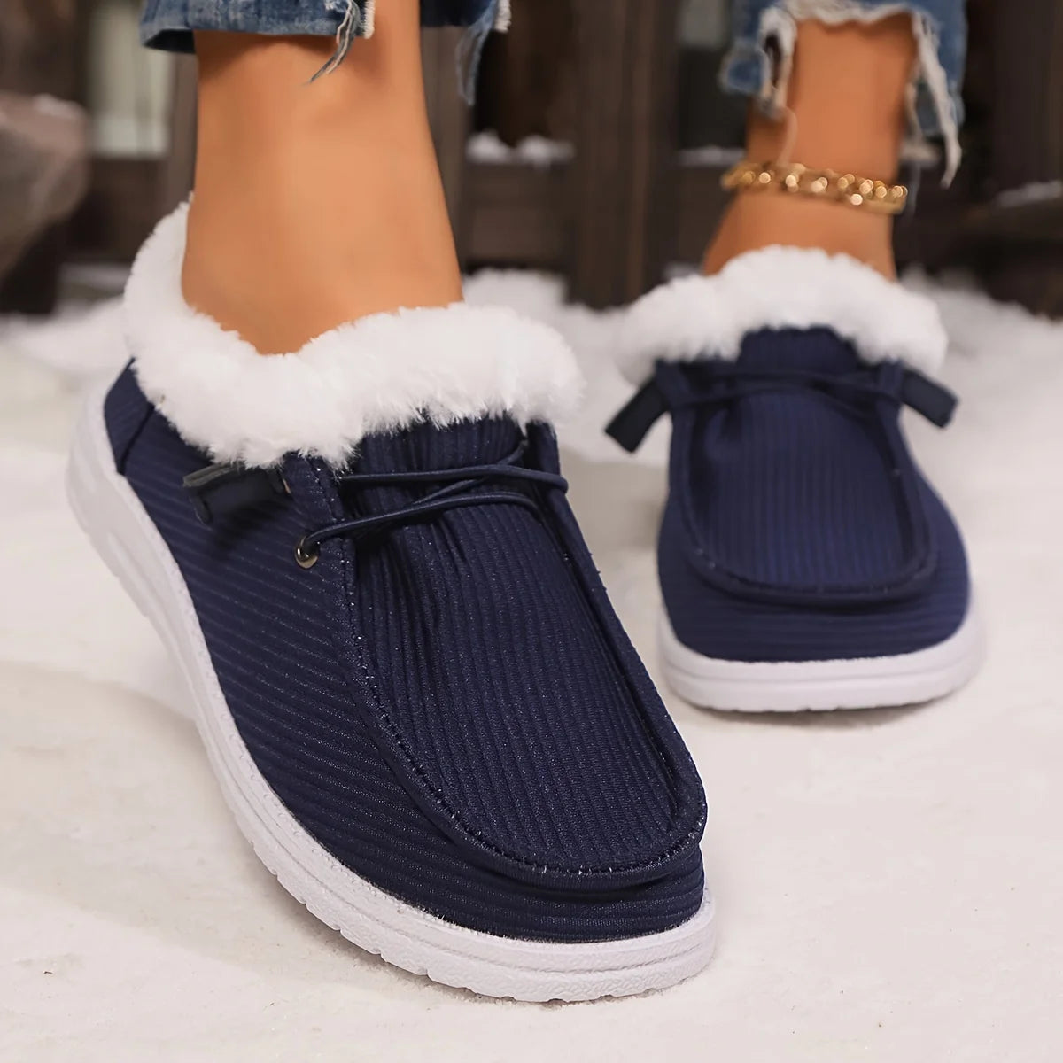 2025 Women Casual Shoes Big Size Cotton Shoes Woman Thick Bottom Comfortable Snow Boots Female Thickened Fluff Sneakers Women Zpaxo