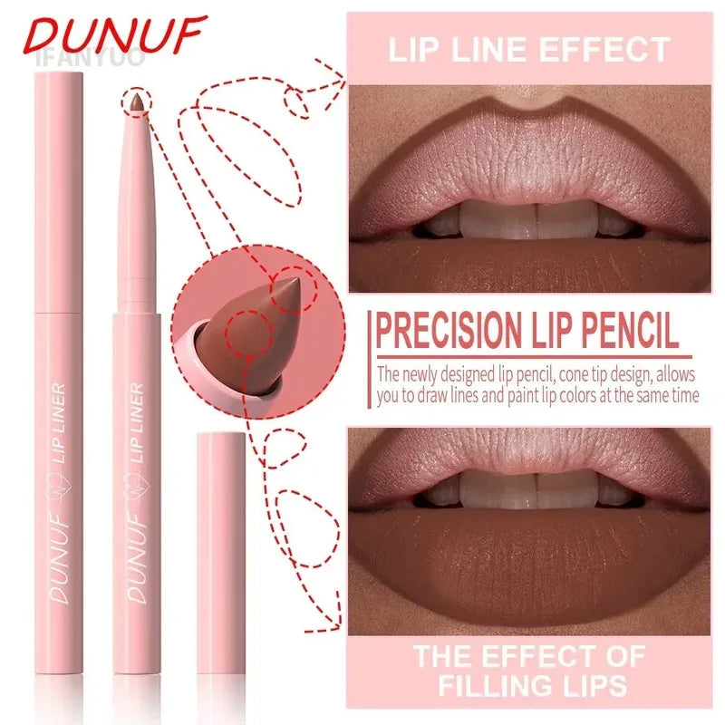 Lip Liner Pencil Long-Lasting Matte Creamy Plumping Lip Stain Waterproof Natural Nude Brown Slim Lip Liner Makeup Zpaxo