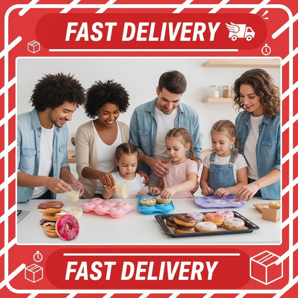 6-Cavity Silicone Donut Mold – Non-Stick Baking Mold Silicone Baking Mold Zpaxo
