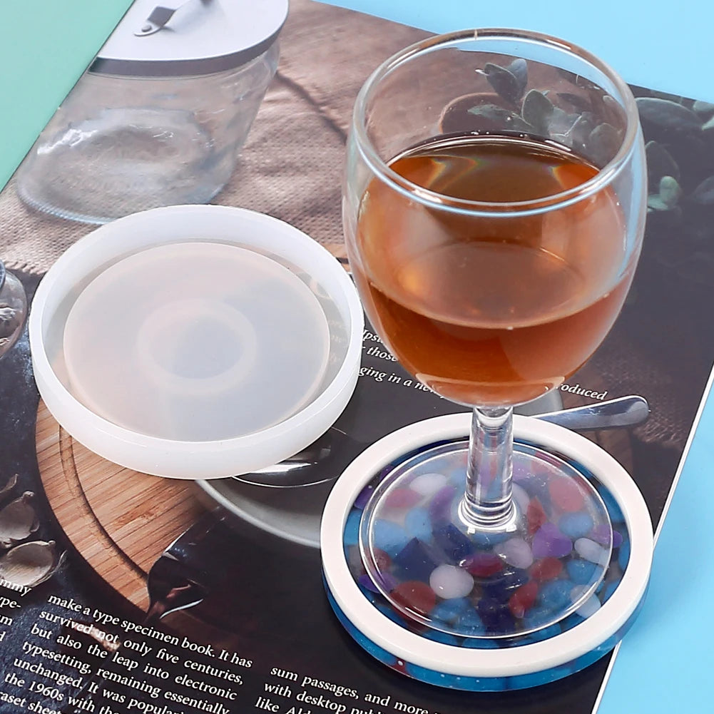 Coaster Silicone Resin Mold Heart Round Square Hexagon Oval Cup Tray Mat Casting Crafts Jewelry Storage Tray Making Home Decor Zpaxo