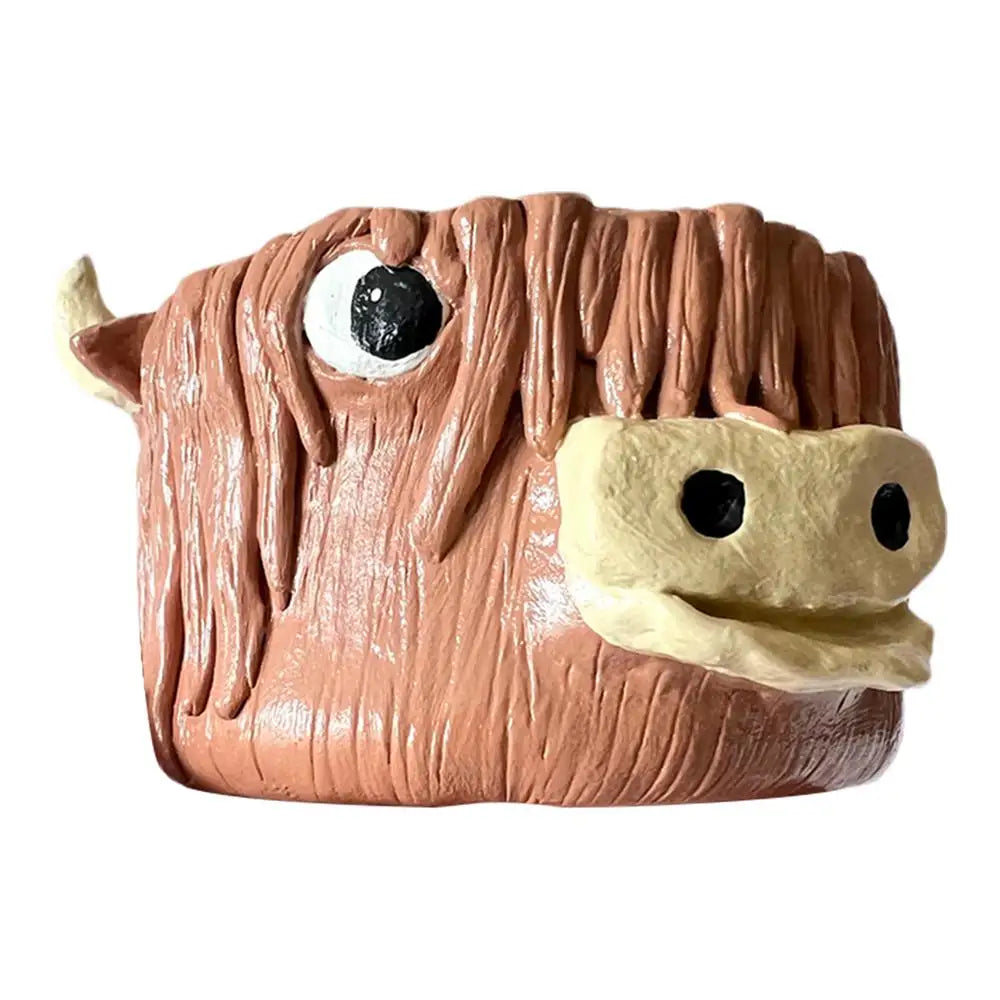 Yarn Knitting Bowl Highland Cow Knitting Yarn Storage Bowl Highland Cow Shaped Crochet Bowls for Needle Thread Zpaxo As Picture