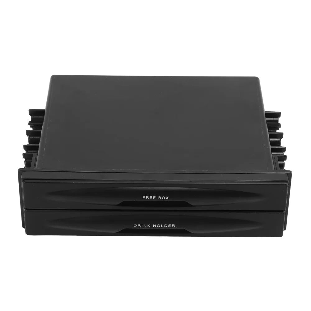 Universal 2 in 1 Car Drinks Mounts 2 Layer Pocket Kit Car Holders ABS Black Storage Box Multi Purpose Zpaxo Black