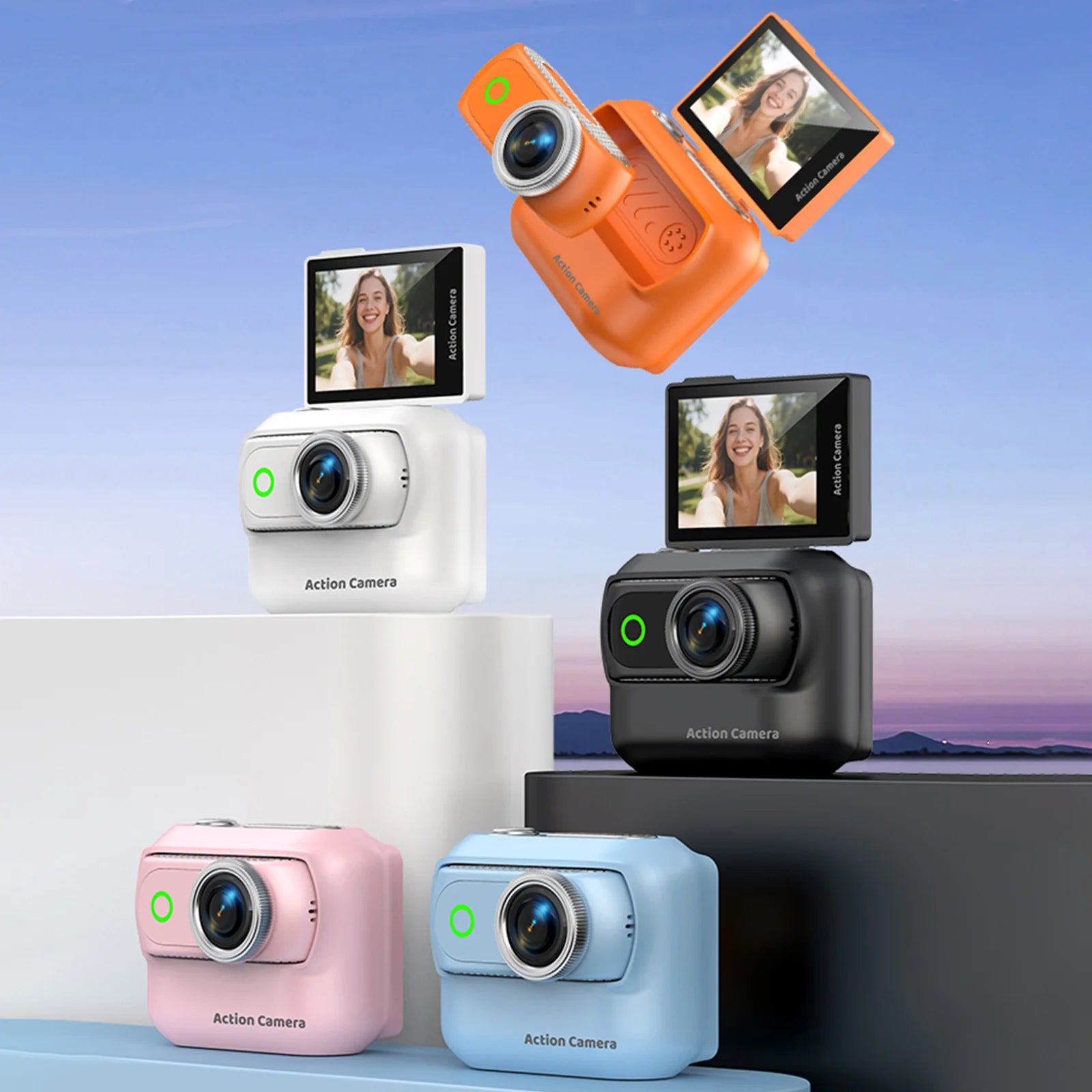 Compact Panoramic Action Camera Flip Screen Wifi Mini Sports Magnetic