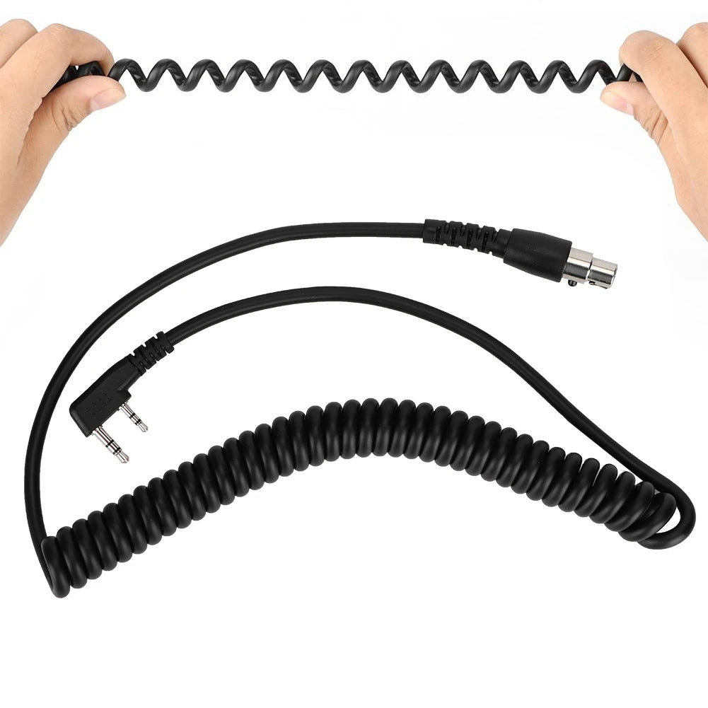 2-Pin 5-Pin Coil Cord Cable HYT Relm Two Way Radios Headsets Audio