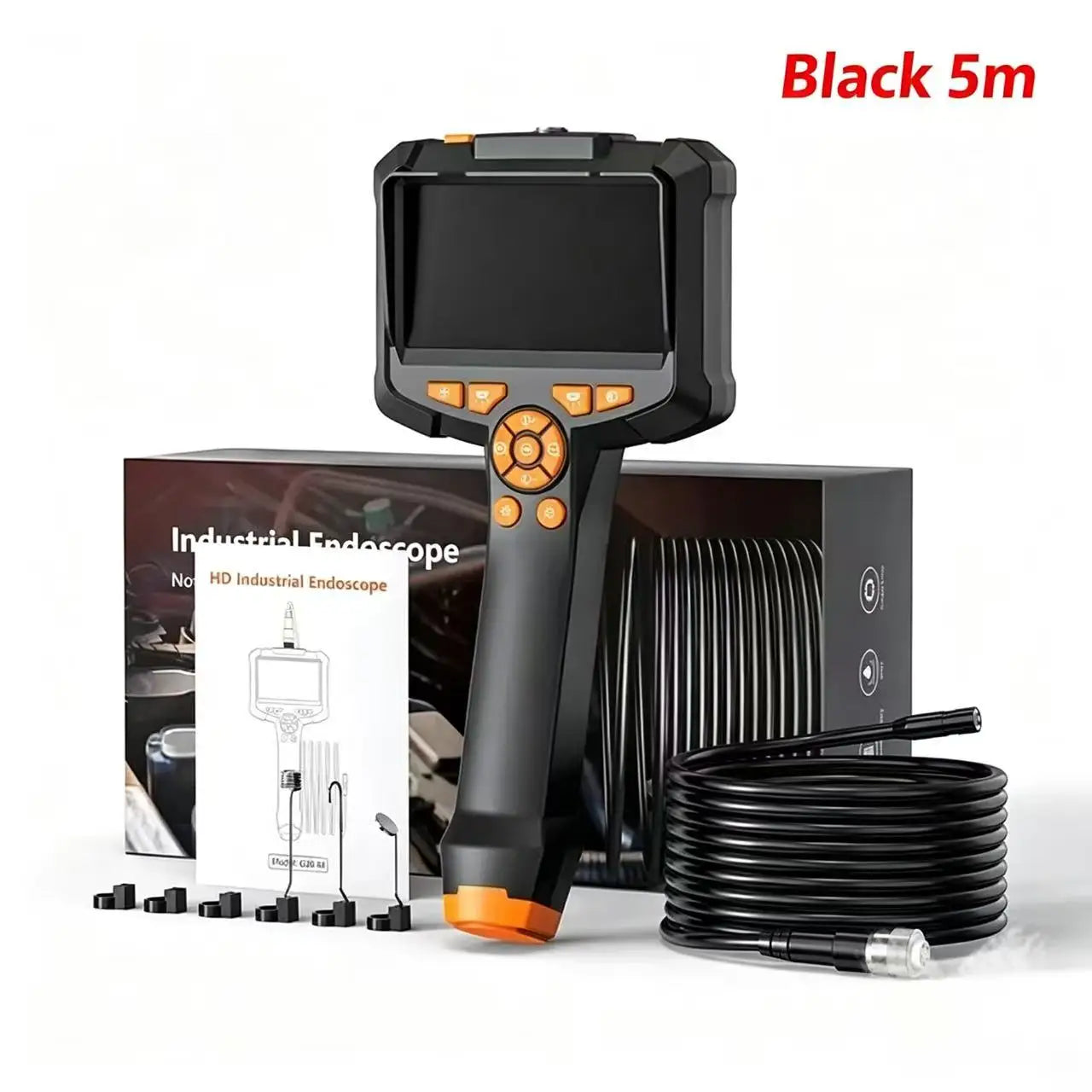 Industrial Endoscope, 4.3-Inch IPS Screen, IP67 Waterproof, HD 1080P, 8mm Lens, Pipe Sewer Inspection Camera for Car Use Zpaxo 5m
