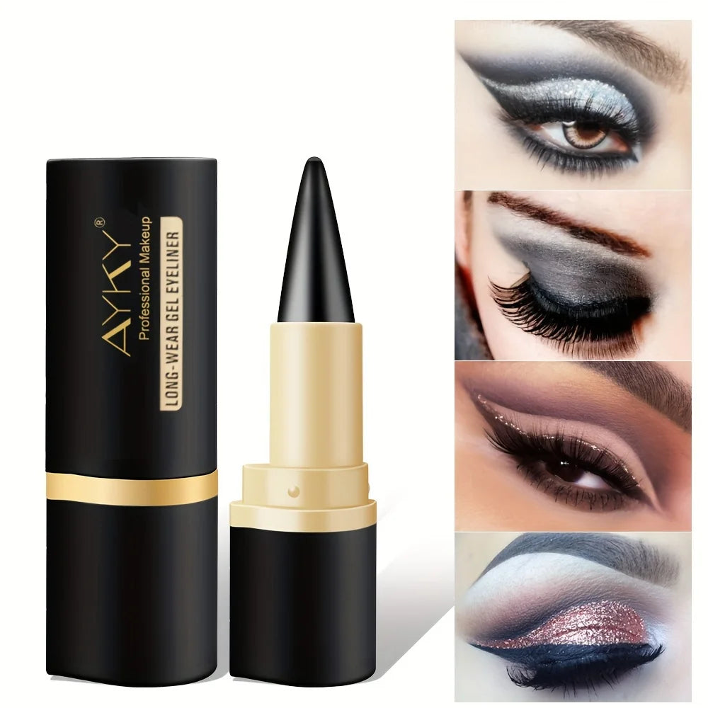 Matte Glitter Waterproof Eyeliner Stick Smudge Proof Black Single Head Solid Eyeliner Balm Zpaxo