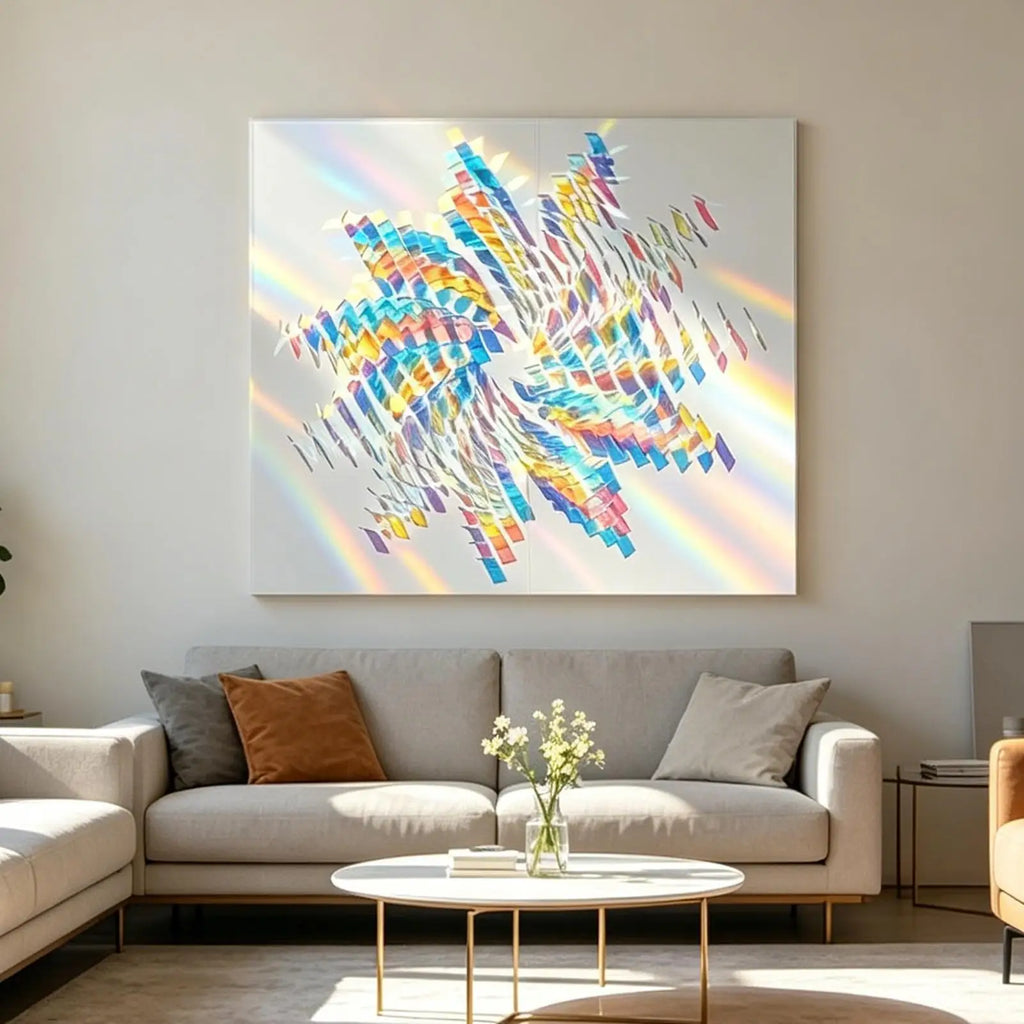 Mini Acrylic Sheets 100 Rainbow Holographic Squares Double-sided