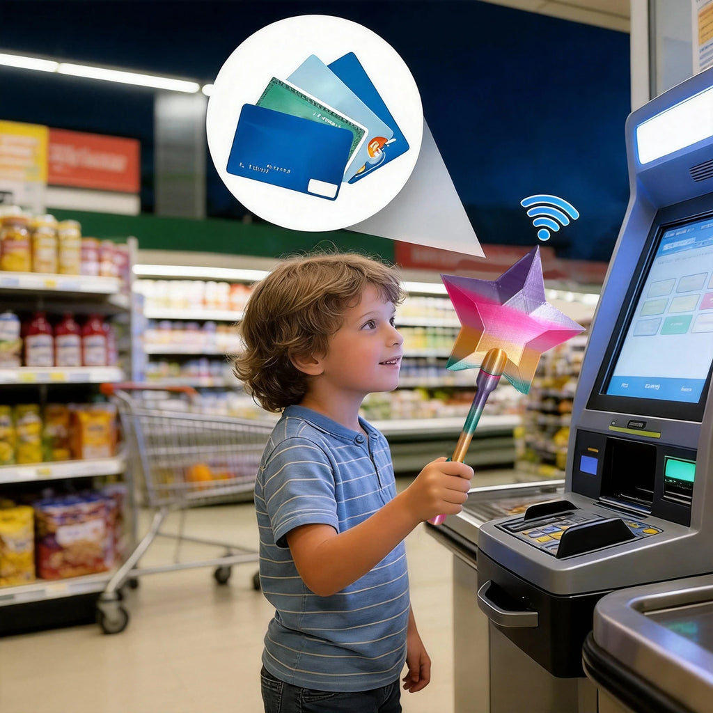 Contactless Payment Card Holder 35cm/14in Star Magic Credit Card Wand Easy Use Lightweight for Kids Adult Friends Birthday Gifts Zpaxo