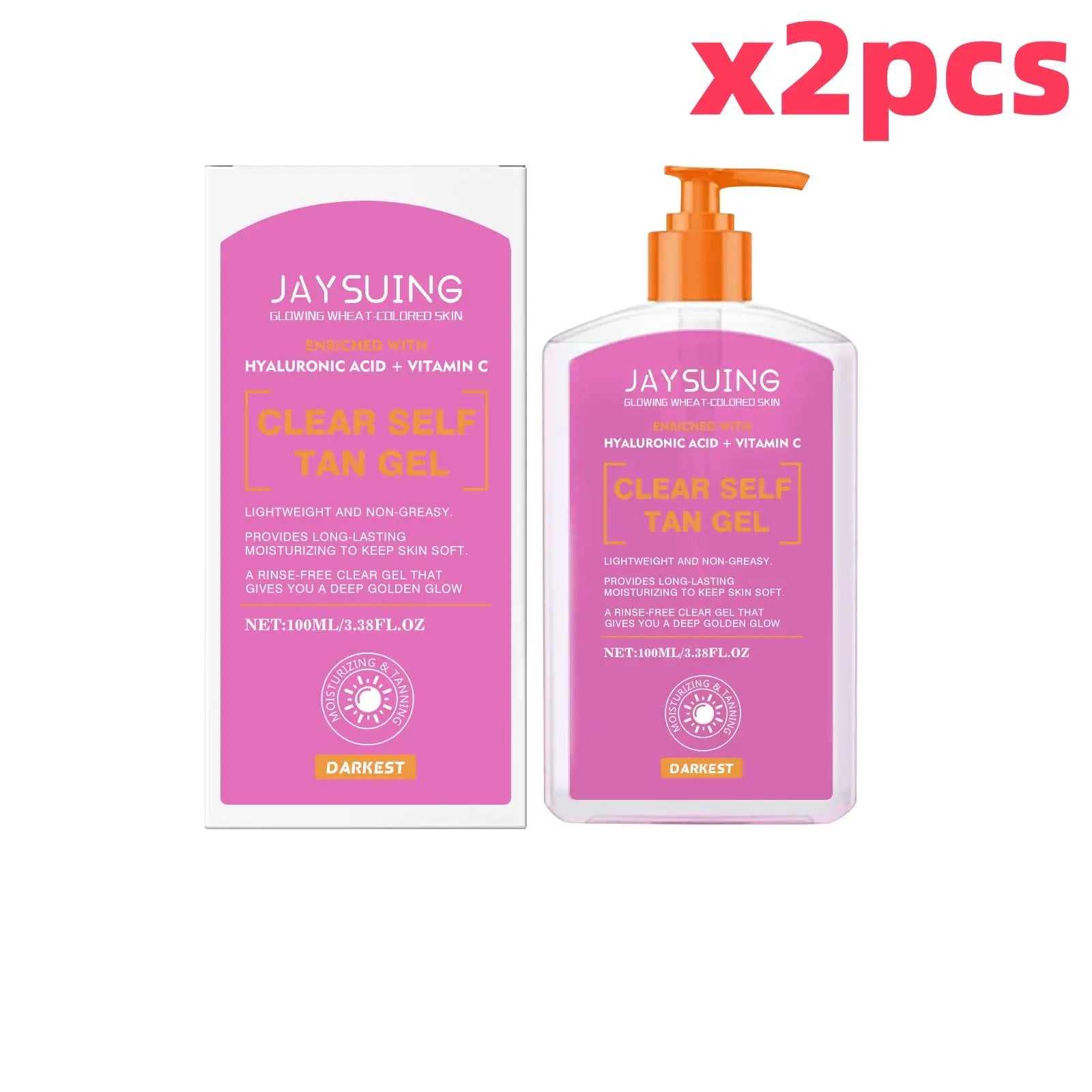 Jaysuing Self-Tanning Gel – Natural Bronze Glow & Moisturizer Self-Tanning Gel Zpaxo 100ml boxedx2pcs 100ml
