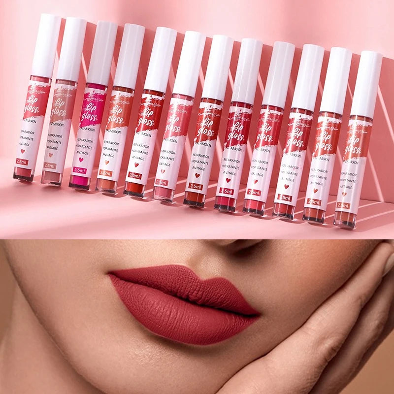 Rose Red Matte Liquid Lipstick Waterproof Lasting Lip Glaze