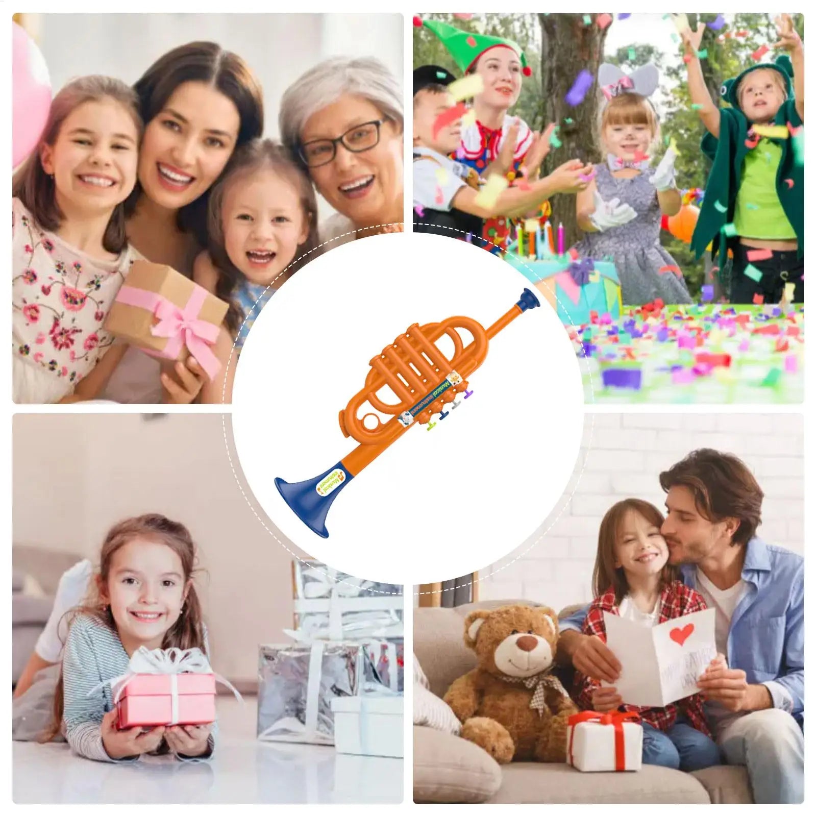 Trumpet Toy for Kids Boys Educational Simulated Trumpet Instruments Toy Children's Early Childhood Musical Instrument for Boys Zpaxo