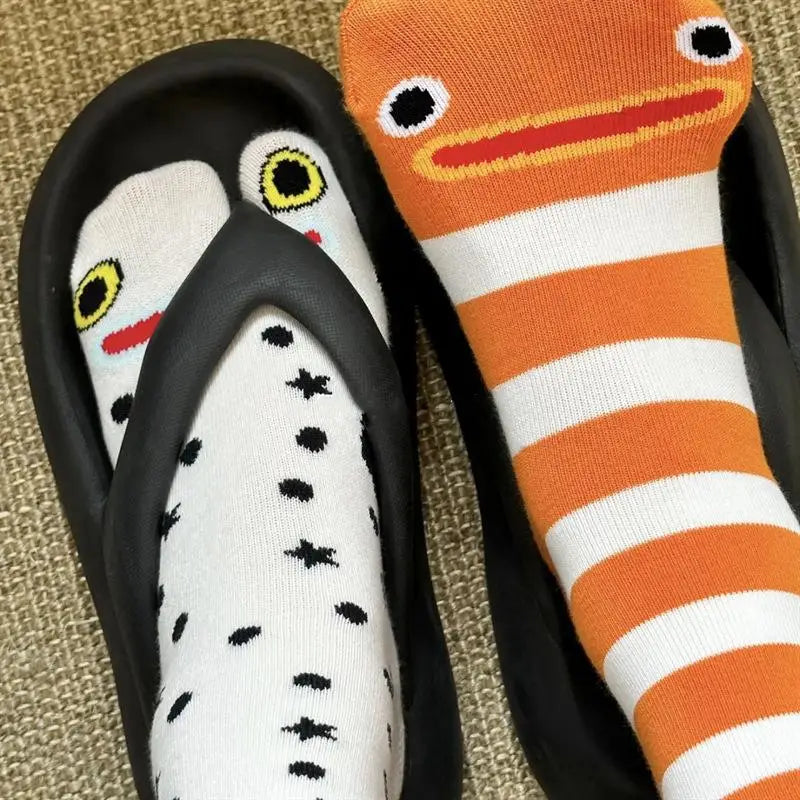 Comfortable Breathable Pile Socks Women Cartoon Garden Eel Design Zpaxo