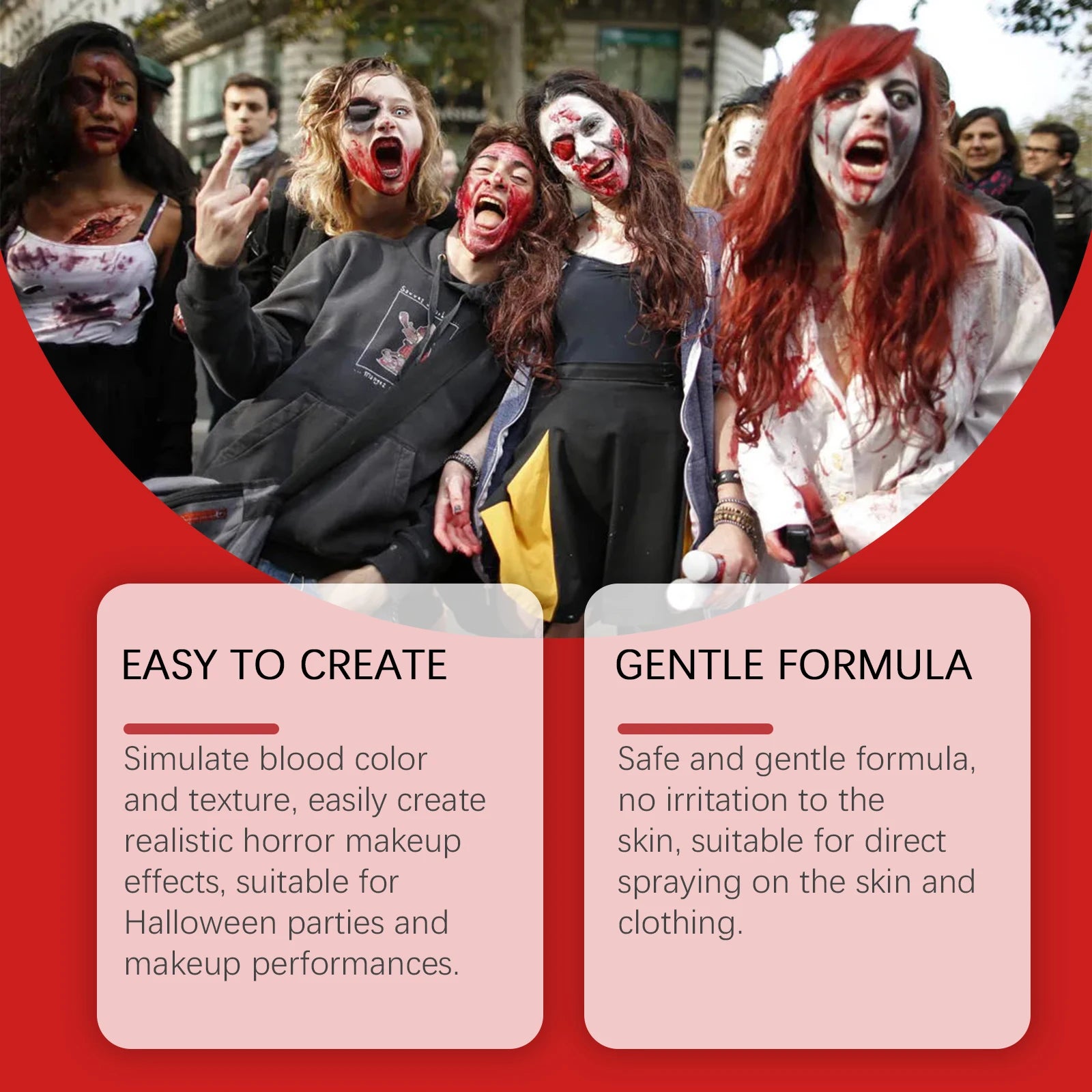 60ML 2024 Halloween Plasma Spray Blood Makeup Props Atmosphere Simulation Props Masquerade Props Make Up Festival Fake Blood Zpaxo