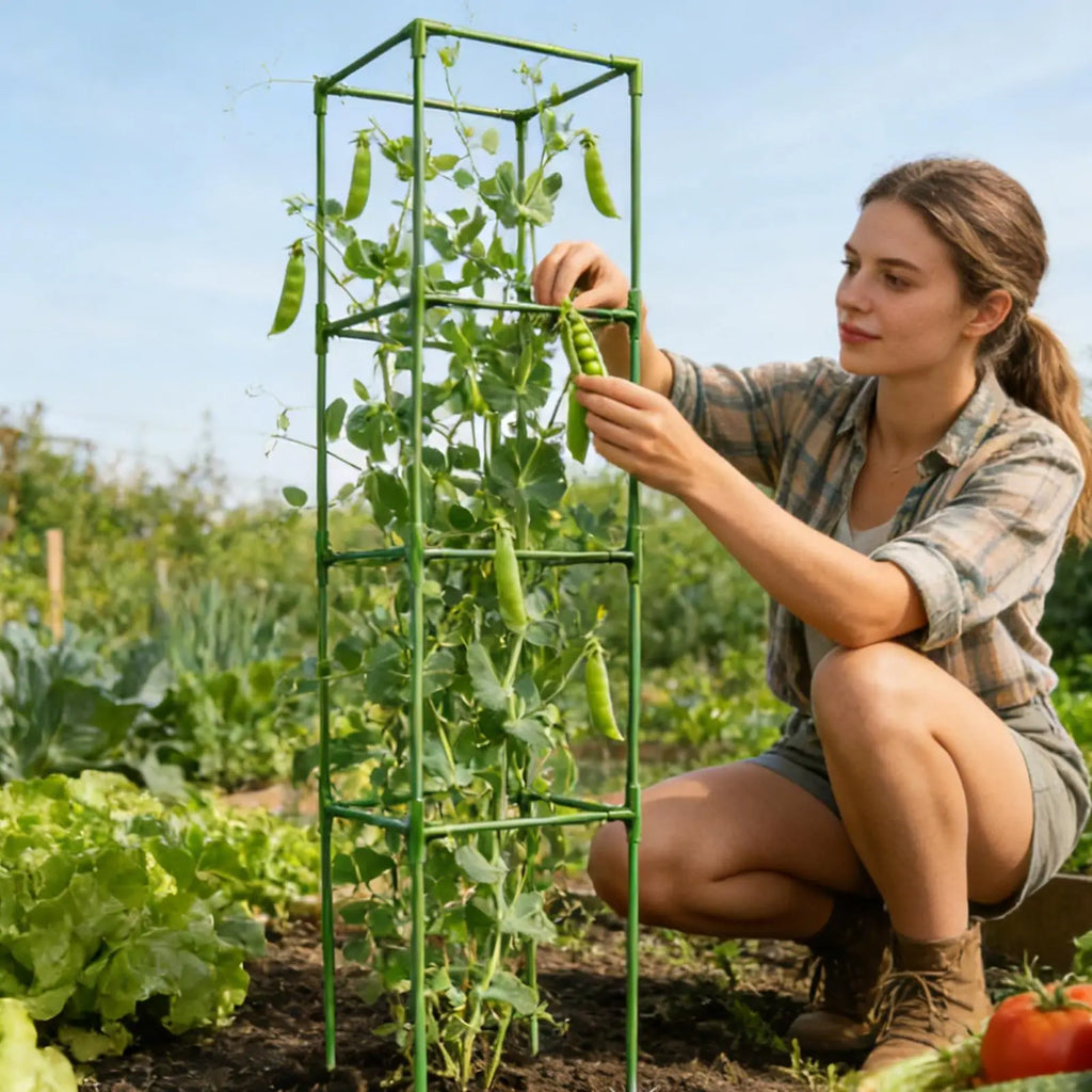 Tomato Cage 64 Inch Square Heavy Duty Stakes Cucumber Trellis Plant Cage Support for Climbing Vine Flower Vegetable Fruit Indoor Zpaxo