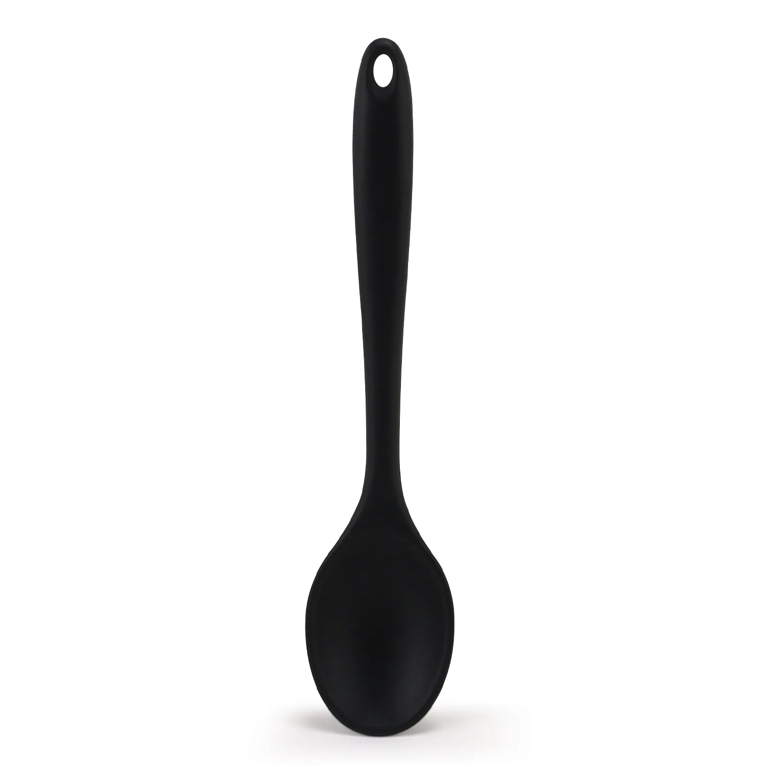 Hot Silicone Spoon Tableware Small Mixing Spoon Denser Salad Seasoning Denser Spoon Kitchen Small Tool Zpaxo Black