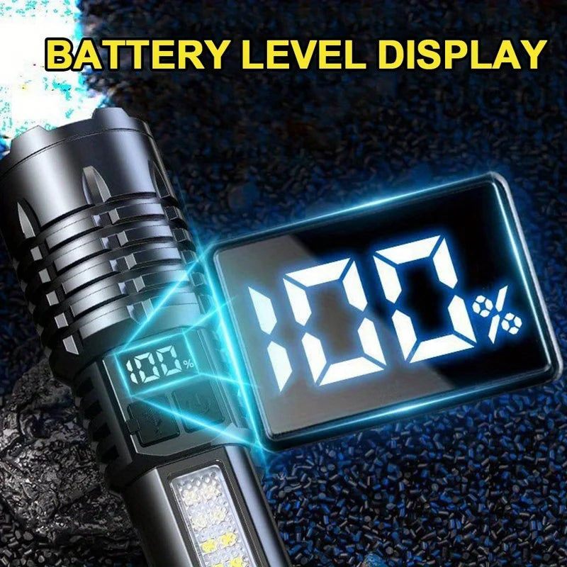 Rechargeable LED Flashlight with COB Side Light & Zoom | Mikenoon LED Camping Flashlight Zpaxo
