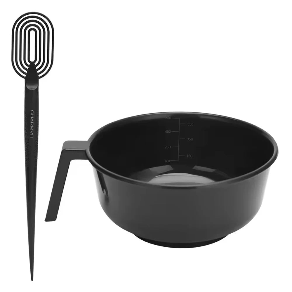 Hair Dye Brush Bowl Circular Mixing Rod Mixer Tint Dying Coloring Zpaxo black