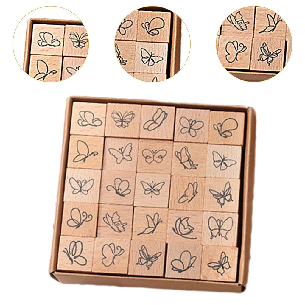 25x Wood Rubber Stamp Storage Case Stamper DIY Stamps Zpaxo